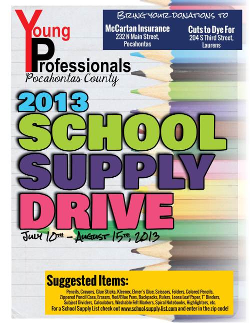 School Supplies Drive 2013